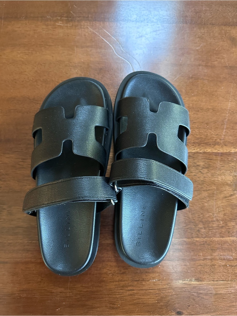 Billini Black Double-Strap Slide Sandals